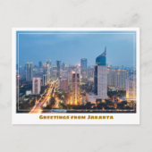 Jakarta Indonesië met City & Skyline Modern Briefkaart (Voorkant)