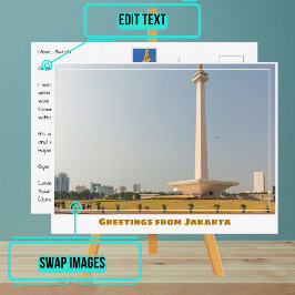 Jakarta Indonesië met Nationaal Monument Modern Briefkaart