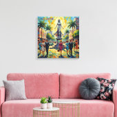 Jakarta Indonesië Monumentplein Uitgerekte Canvas Afdruk (Insitu (Woonkamer))