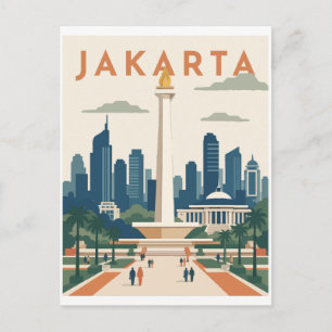 Jakarta Indonesië Reisposter Briefkaart