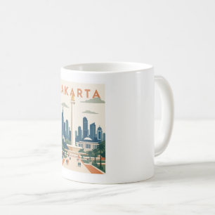 Jakarta Indonesië Reisposter Koffiemok