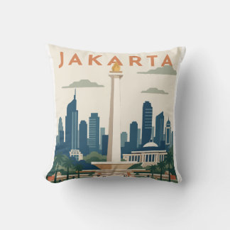 Jakarta Indonesië Reisposter Kussen
