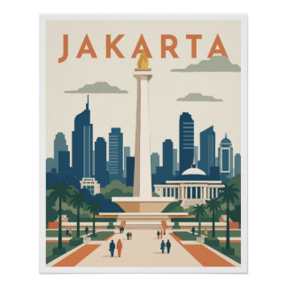 Jakarta Indonesië Reisposter Perfect Poster