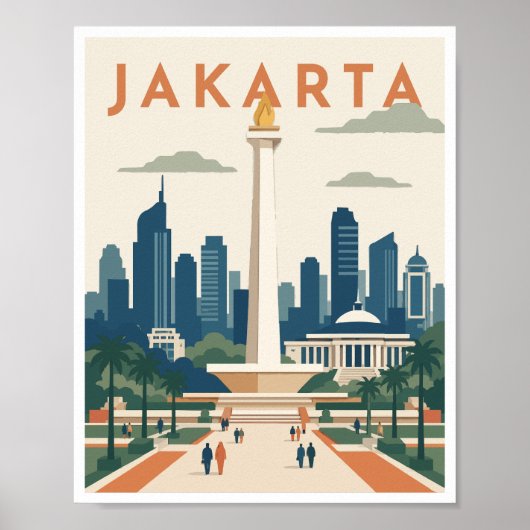 Jakarta Indonesië Reisposter Poster (Voorkant)