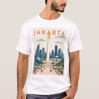 Jakarta Indonesië Reisposter T-shirt