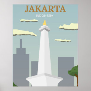 Jakarta, Indonesië, reistoiland Poster