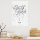Jakarta, Indonesië (zwart op wit) Poster (Keuken)