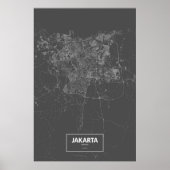 Jakarta, Indonesië (zwart wit) Poster (Voorkant)