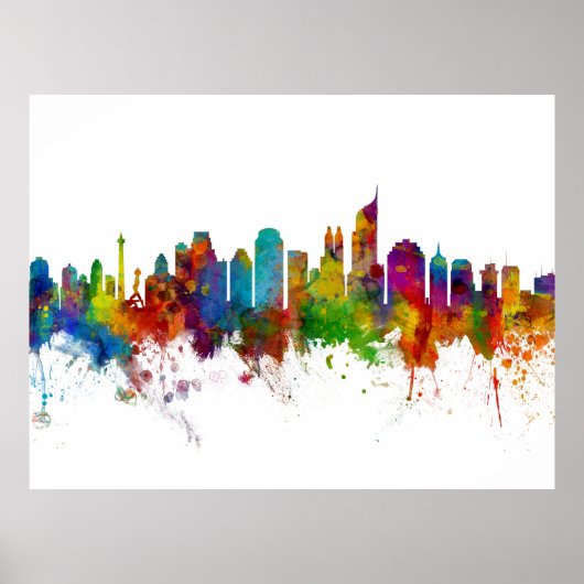 Jakarta Skyline Indonesië Poster (Voorkant)