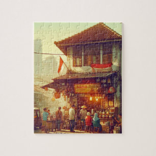 Jakarta Straat Koffie Shop Legpuzzel