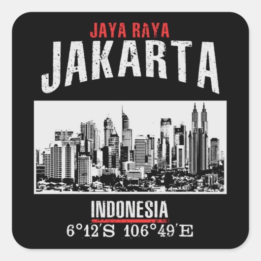 Jakarta Vierkante Sticker (Voorkant)