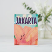 Jakarta Vintage Travel Poster Briefkaart (Staand voorkant)