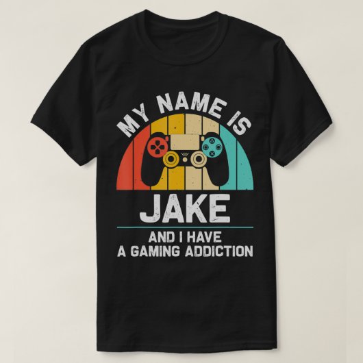 JAKE Gift Name Personalized Funny Gaming Geek Birt T-shirt (Design voorkant)