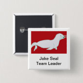 Jake Seal Vierkante Button 5,1 Cm (Voorkant /achterkant)