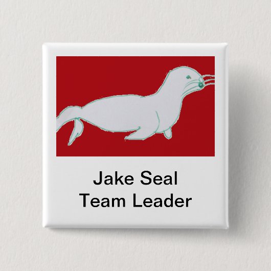 Jake Seal Vierkante Button 5,1 Cm (Voorkant)