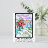 Jake Strawberry Funny Dessert Gifts & Links Briefkaart (Staand voorkant)
