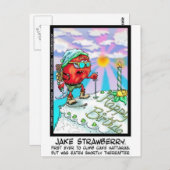 Jake Strawberry Funny Dessert Gifts & Links Briefkaart (Voorkant / Achterkant)