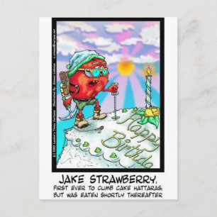 Jake Strawberry Funny Dessert Gifts & Links Briefkaart