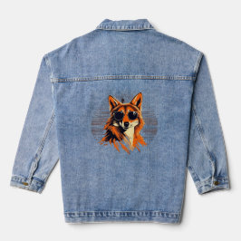 Jakhals met zonnebril in de zonsondergang cadeau i denim jacket