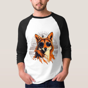 Jakhals met zonnebril in de zonsondergang cadeau i t-shirt