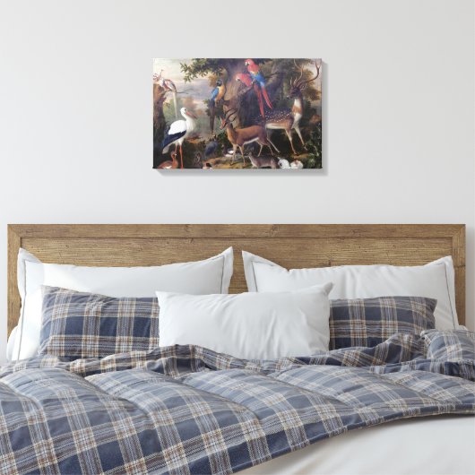  Jakob Bogdani Birds and Deer in Landsca Canvas Afdruk (Insitu (Slaapkamer))