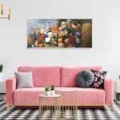 Jakob Bogdani Tulips Peonies and other Flowers in Canvas Afdruk (Insitu (Woonkamer))
