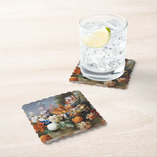 Jakob Bogdani Tulips Peonies en andere bloemen Kartonnen Onderzetters (Insitu)