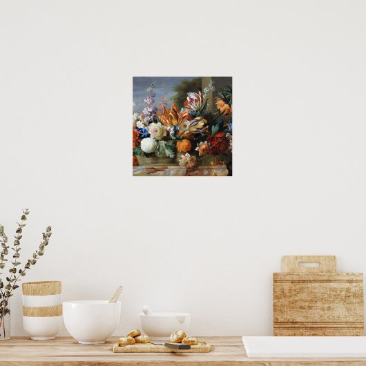 Jakob Bogdani Tulips Peonies en andere bloemen Poster (Keuken)