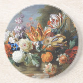 Jakob Bogdani Tulips Peonies en andere bloemen Zandsteen Onderzetter (Voorkant)