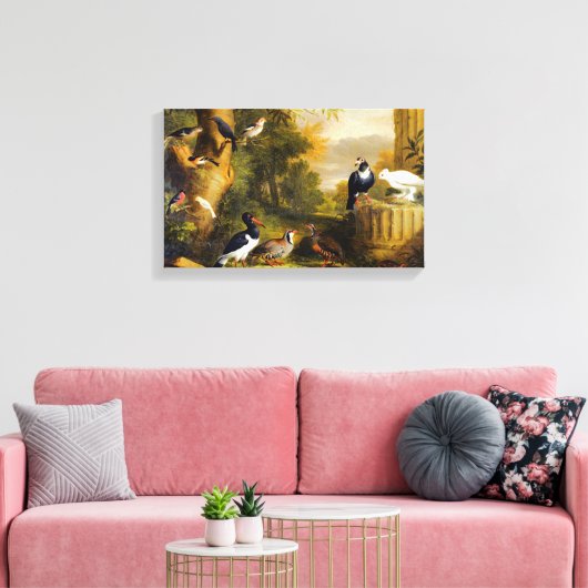  Jakob Bogdani Vogels in een landschap Canvas Afdruk (Insitu (Woonkamer))