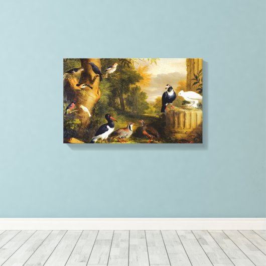  Jakob Bogdani Vogels in een landschap Canvas Afdruk (Insitu (Houten vloer))