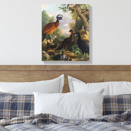  Jakob Bogdani vogels in een landschap Canvas Afdruk (Insitu (Slaapkamer))