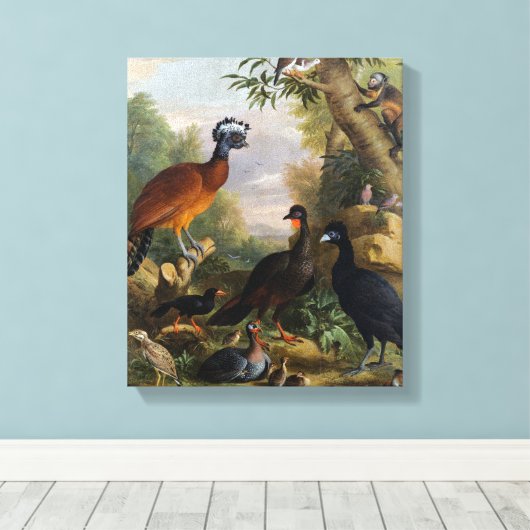  Jakob Bogdani vogels in een landschap Canvas Afdruk (Insitu (Houten vloer))