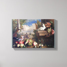 Jakob Bogdany Birds and Fruit in een landschap met Canvas Afdruk