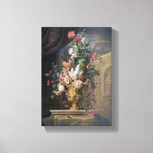 Jakob Bogdany Flowers in een geculpte Vase Canvas Afdruk (Voorkant)