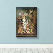 Jakob Bogdany Vase met Fruit a Monke Canvas Afdruk (Insitu (Houten vloer))