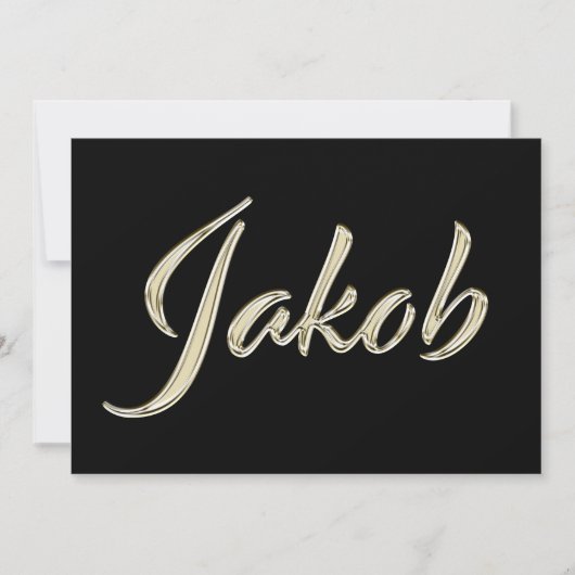 Jakob Name white gold Handwriting Karte Kaart (Voorkant)