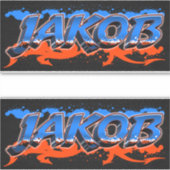 Jakob Vorname Name Graffiti Aufkleber Sticker (Voorkant)