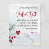 Jakobus 1:17 Elke Goede Gift Kerstmis Winter Bijbe Briefkaart (Voorkant)