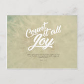 Jakobus 1:2-3 - Tel het allemaal vreugde Briefkaart (Voorkant)