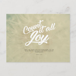 Jakobus 1:2-3 - Tel het allemaal vreugde Briefkaart