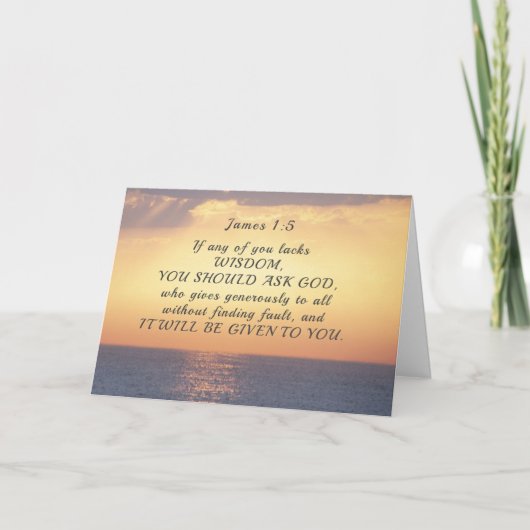 Jakobus 1:5 Als iemand van u een Bijbelvers van wi Kaart (Voorkant)