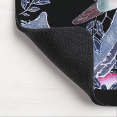 Jakuchu, "Papegaai op de tak van een bloeiend Roos Muismat (Hoek)