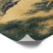 Jakuchu, Rooster en Hen met Hydrangeas Posters (Hoek)