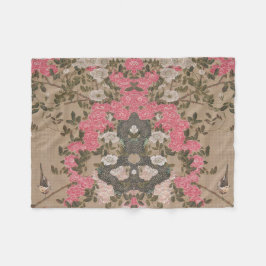 Jakuchu Rose Harmony Fleece Blanket Deken