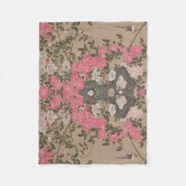 Jakuchu Rose Harmony Fleece Blanket Deken
