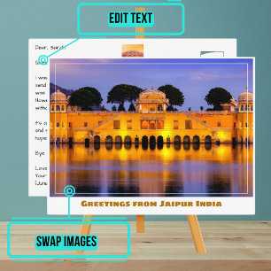 Jal Mahal Waterpaleis in Jaipur India Briefkaart