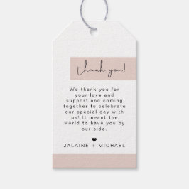 JALAINE Modern Blush Color Block Bedankt Cadeaulabel