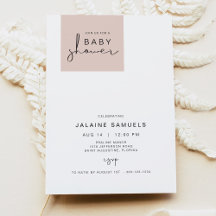 JALAINE Modern Blush Pink Block Girl Baby shower