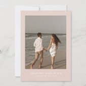 JALAINE Modern Blush Pink Block Save the Date Kaart (Achterkant)